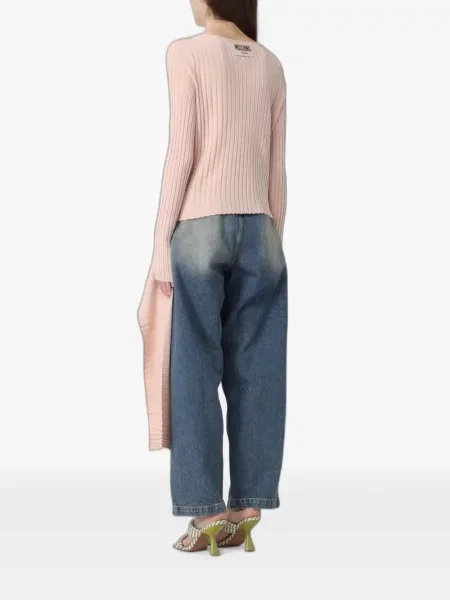 Pulover Moschino Jeans asimetric albastru
