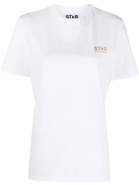 Tricou Golden Goose cu imagine alb