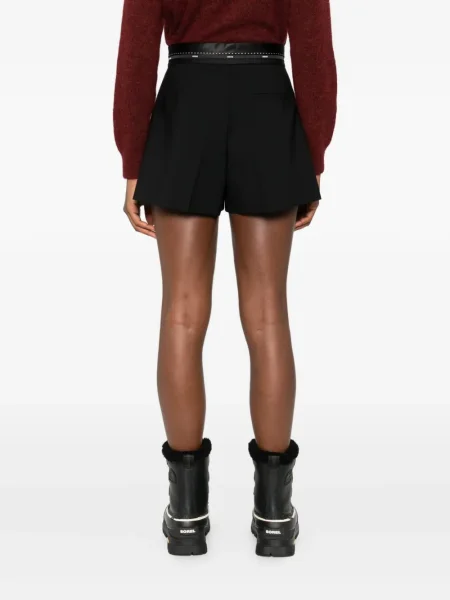 Pantaloni scurți Msgm din satin plisate negru