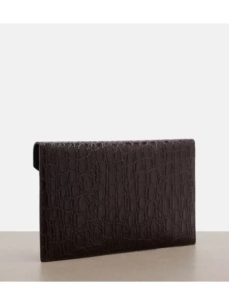 Geantă plic Saint Laurent din piele maro