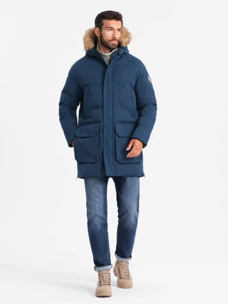 Dlhý parka Ombre Clothing rozšírená modrá