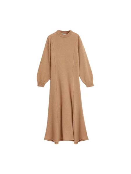 Sukienka Rodebjer z wełny merino brązowa
