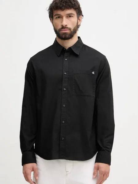Calvin Klein Jeans koszula z bawełną czarna