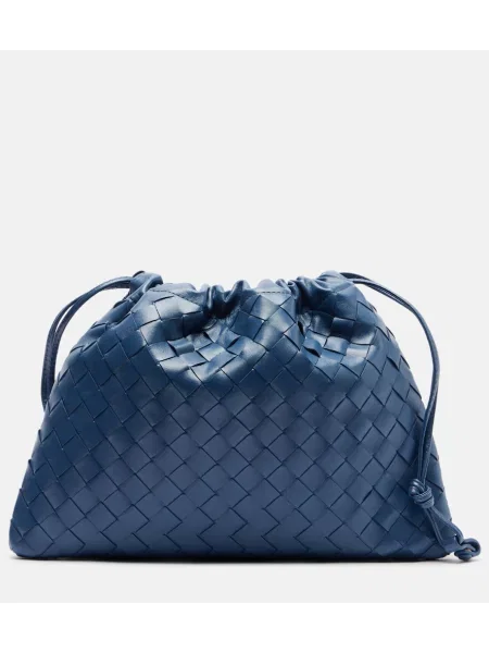 Кожаный чанта Bottega Veneta синьо