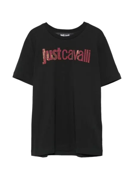 Tricou Just Cavalli cu autograf negru