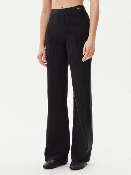 Πλεκτό παντελόνι Calvin Klein Jeans μαύρο