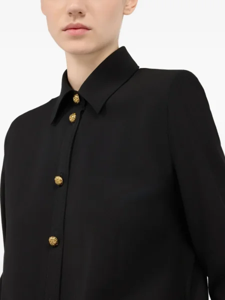 Rochie tip cămașă Roberto Cavalli de costum negru
