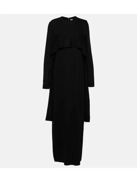 Rochie maxi Toteme drapată de costum negru