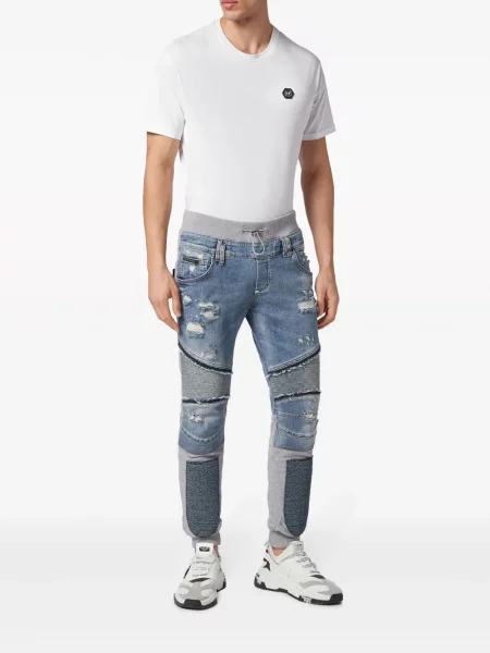 Siaurėjantys siaurėjantys džinsai Philipp Plein mėlyna