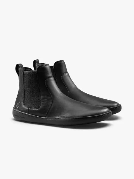 Vivobarefoot sztyblety skórzane SENSUS CHELSEA na płaskim czarny