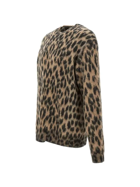 Pulover Laneus cu imagine cu model leopard maro