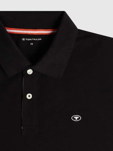 Koszulka polo o kroju regular fit z wyhaftowanym logo model ‘BASIC’ Tom Tailor czarne