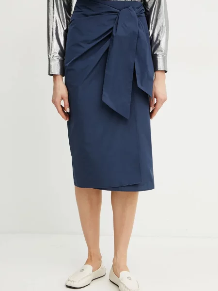 Weekend Max Mara fustă bleumarin midi drept
