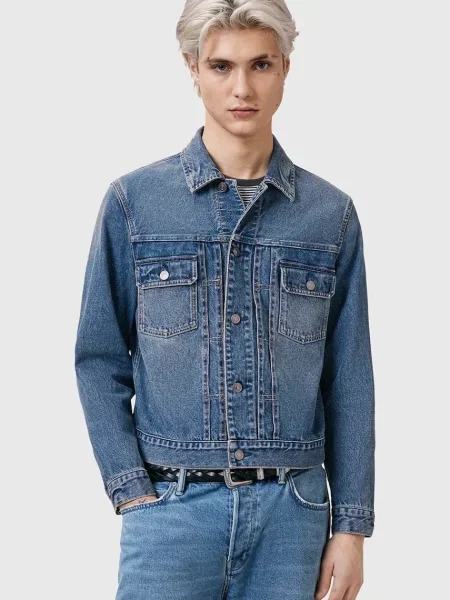 AllSaints geacă din denim din EXILE de tranzitie albastru