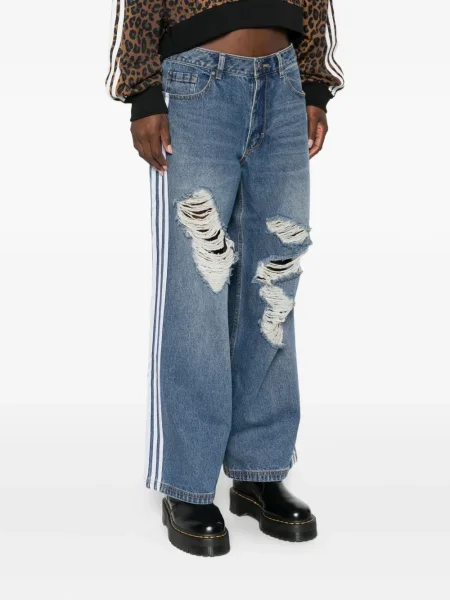 Jeansy Adidas z nadrukiem czarne