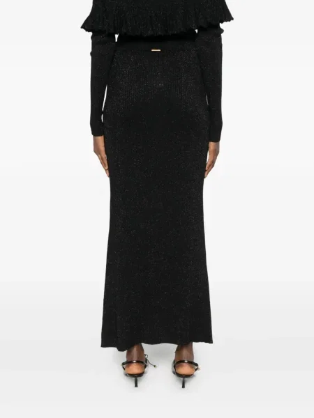 Fustă midi Twinset tricotate până la genunchi negru