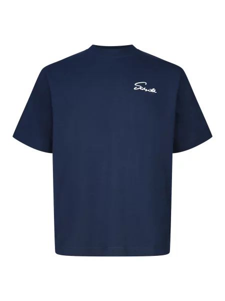 SikSilk Tricou bleumarin alb