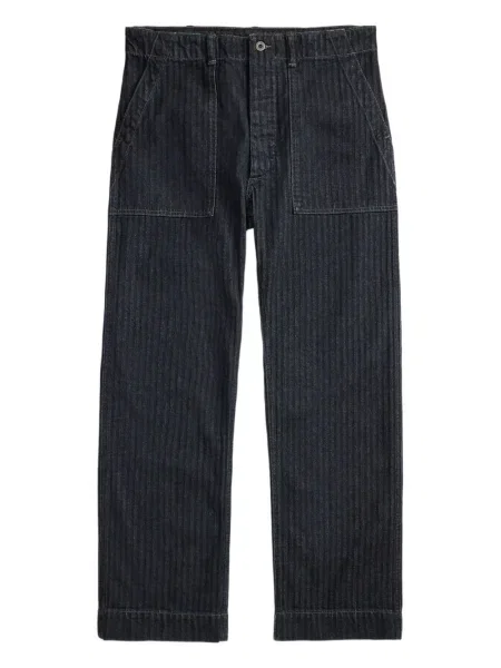 Pantaloni Ralph Lauren Rrl cu model herringbone albastru