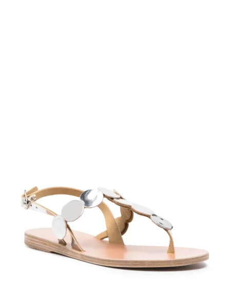 Sandale Ancient Greek Sandals din piele argintiu