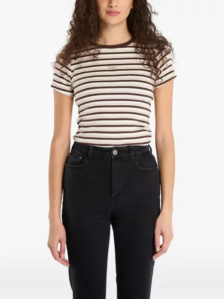 Top Guess Jeans cu dungi alb
