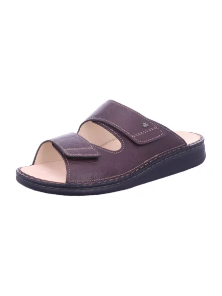 Klapki Finn Comfort skórzane brązowe