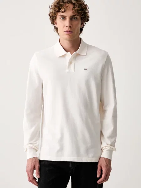 Tricou cu mânecă lungă Tommy Jeans bej