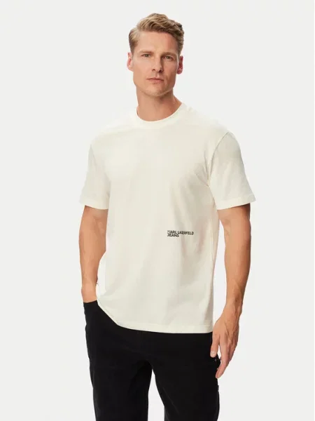 Karl Lagerfeld Jeans Marškinėliai Kreminė