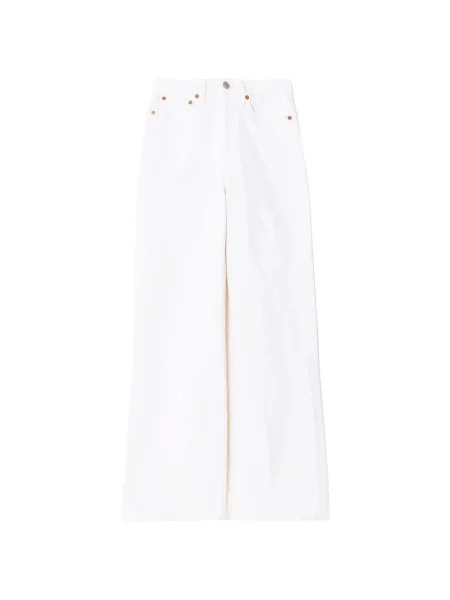 Spodnie Re/done z wysoką talią białe