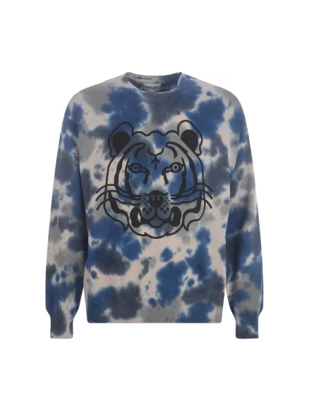 Sweter Kenzo z nadrukiem szary