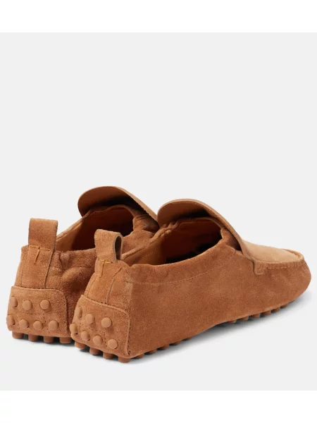 Pantofi loafer Tod's din piele de căprioară bej