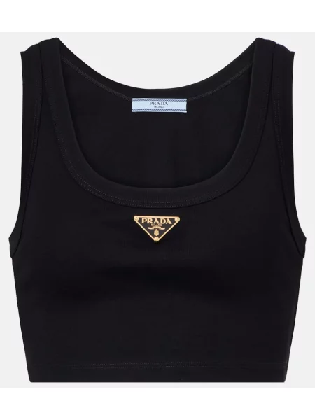 Top Prada o krotszym kroju czarny