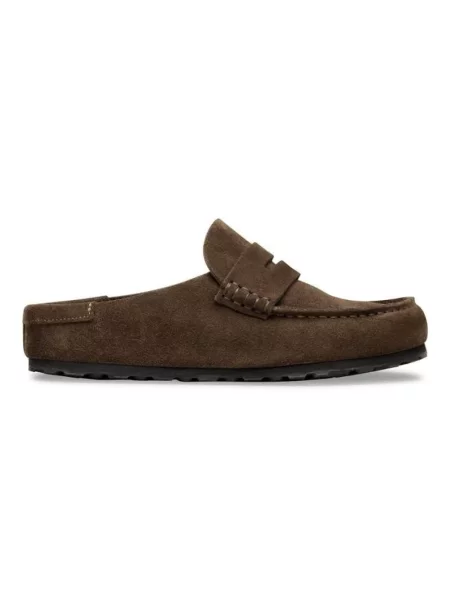 Klapki Birkenstock skórzane brązowe