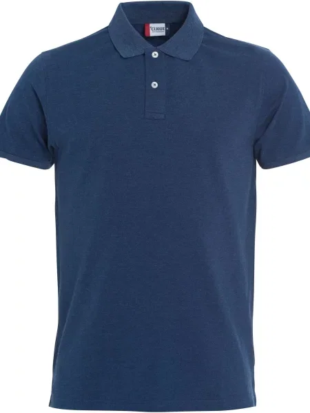 Clique Stretch Premium Polo z elastycznej bawełny Blue Melange niebieska