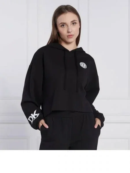 DKNY SLEEPWEAR Hanorac | Cropped Fit negru