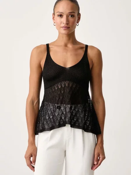 Twinset top pentru femei cu vâscoză negru