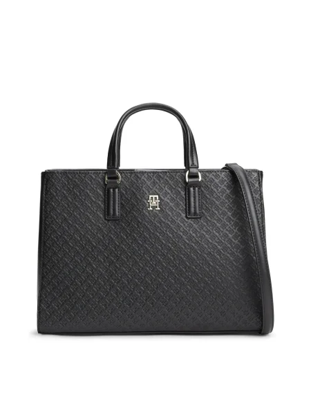 Tommy Hilfiger Kabelka Th Daily Satchel Mono čierna