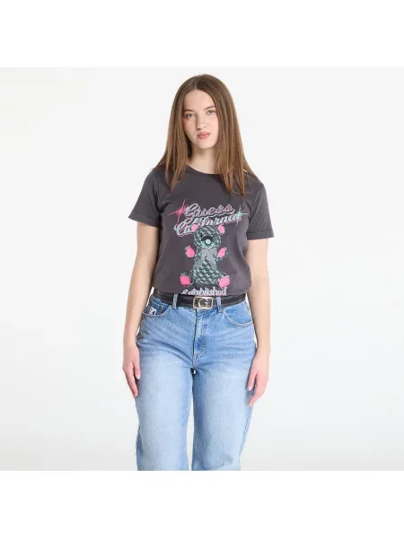 T-shirt Guess Jeans Ss Cn Guess Bear Tee Jet Black Multi S μαύρο