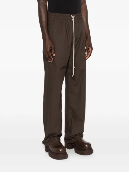 Stahovací šňůrka kalhoty Rick Owens hnědé