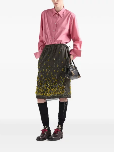 Cămașă Prada din poplin roz