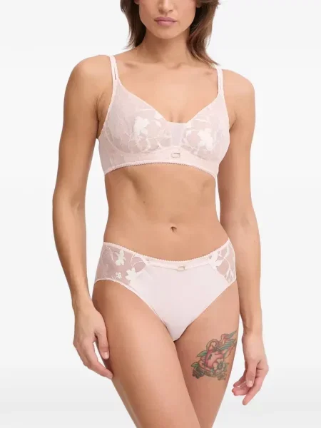 Sutien Chantelle cu model floral plasă roz