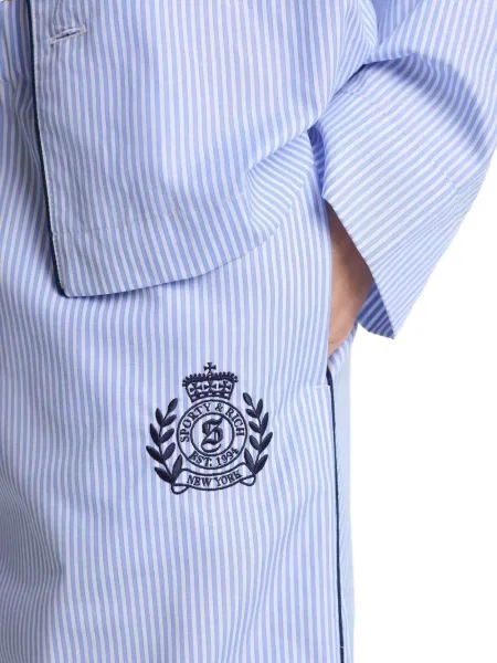 Ριγέ παντελόνι Sporty & Rich με κέντημα μπλε