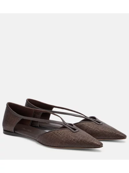 Balerini Max Mara din piele maro