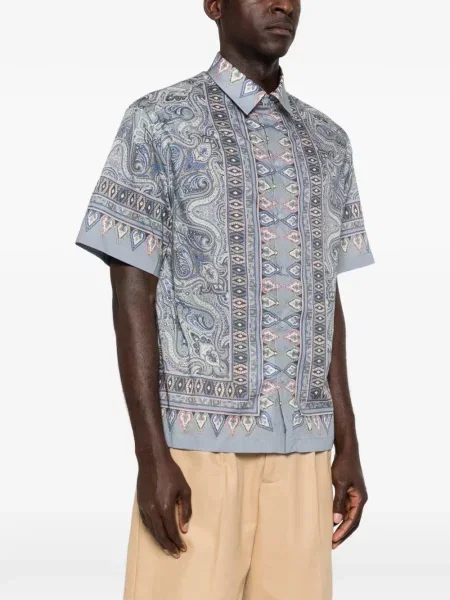 Cămașă Etro cu model paisley albastru
