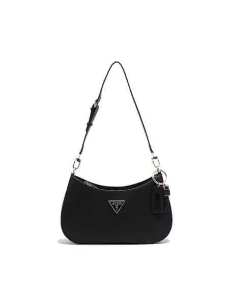 Lniana torebka Guess czarna