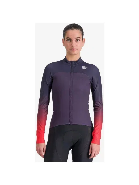 Koszulka rowerowa Sportful BodyFit Pro długi rękaw liliowa grejpfrut S czerwony