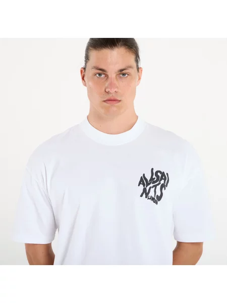 Тениска AllSaints Orlando Logo Print Oversized T-Shirt Ashen White L бяло