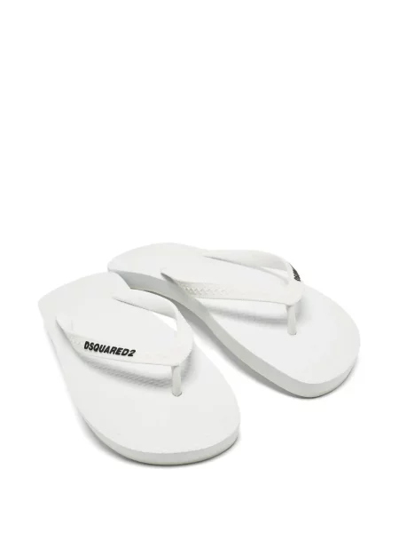 Șlapi Dsquared2 cu autograf alb