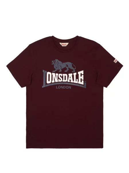 LONSDALE Tricou opal / roșu bordeaux alb
