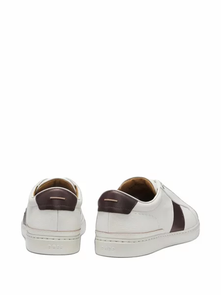 Sneakerși Boss din piele alb