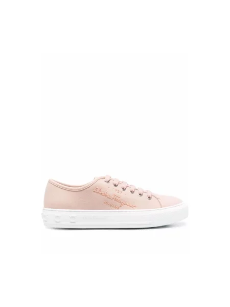 Sneakersy Salvatore Ferragamo z logo różowe